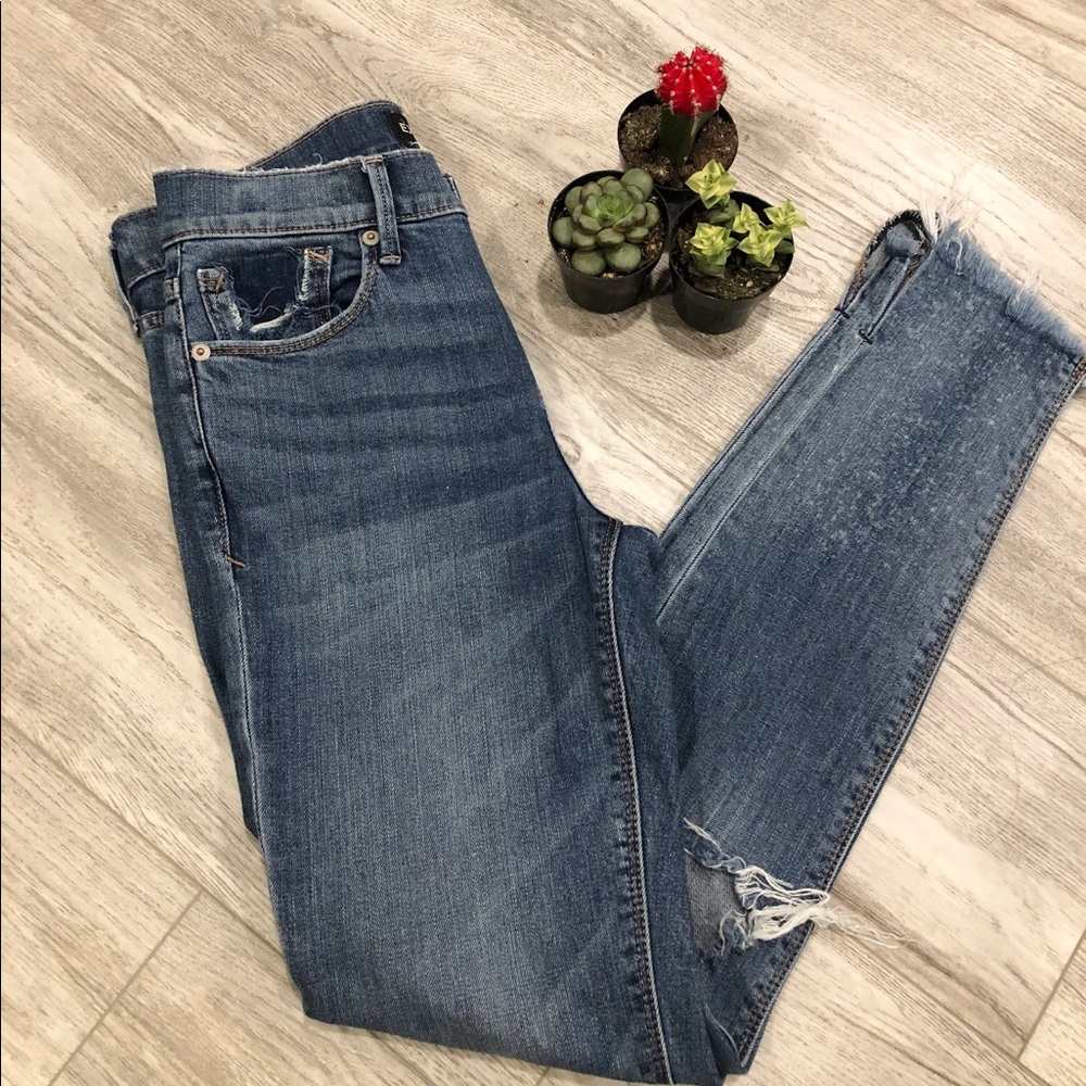 Express Mid Rise Ankle Jean Legging split hem 0R - Picture 7 of 8